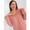 Dámský svetr WOOL FASHION ITALIA AT-SW-2349-2.96 DARK PINK