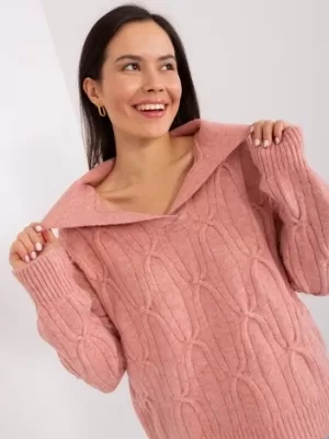 Dámský svetr WOOL FASHION ITALIA AT-SW-2349-2.96 DARK PINK