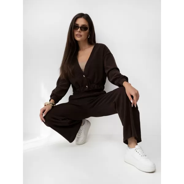  Dámský komplet ITALY MODA MI-KMPL-3539.95 DARK BROWN 