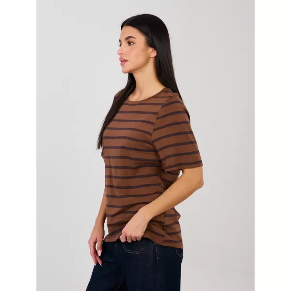  Dámské tričko RUE PARIS RV-TS-A1087.74 BROWN 