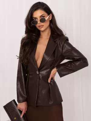 Dámské sako RUE PARIS IT-MA-FL10090.81 DARK BROWN