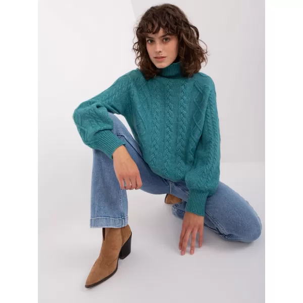  Dámský svetr WOOL FASHION ITALIA AT-SW-2355-2.12P TURQUOISE 