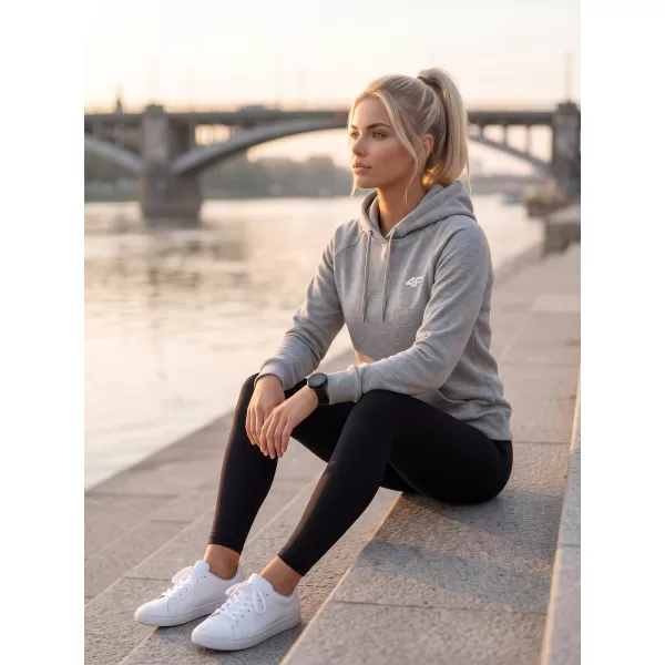  Dámská mikina 4F 4FWMM00TSWSF2536 COLD LIGHT GREY MELANGE 