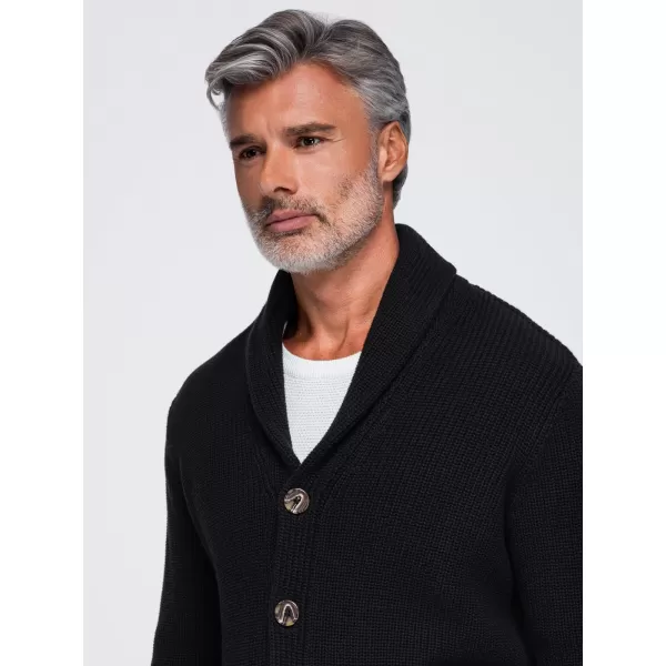  Pánský kardigan OMBRE OM-SWCD-0200 BLACK 