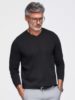 Pánské tričko OMBRE OM-LSBL-0143 BLACK