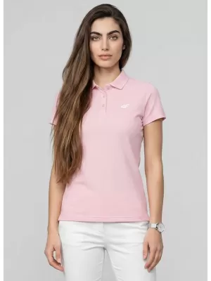 Dámské triko s límečkem 4F 4FWMM00TPTSF0768 LIGHT PINK