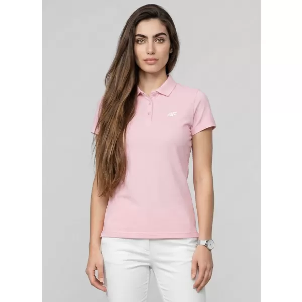  Dámské triko s límečkem 4F 4FWMM00TPTSF0768 LIGHT PINK 