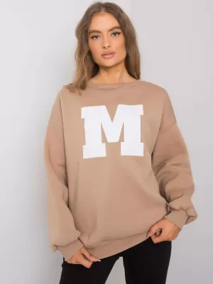 Dámská mikina EX MODA EM-BL-617-1.34X DARK BEIGE