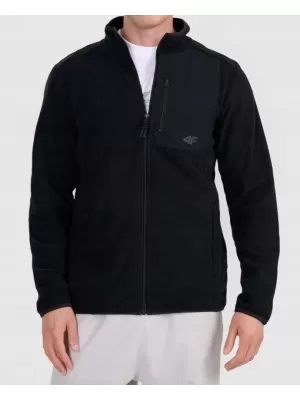 Pánská fleece mikina 4F 4FWAW25TFLEM417 DEEP BLACK