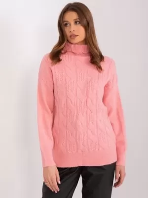 Dámský svetr WOOL FASHION ITALIA AT-SW-23401.97P SALMON