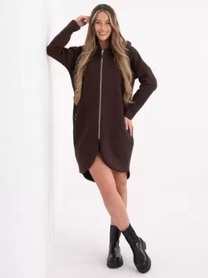 Dámská mikina RUE PARIS RV-BL-4858-1.99P DARK BROWN
