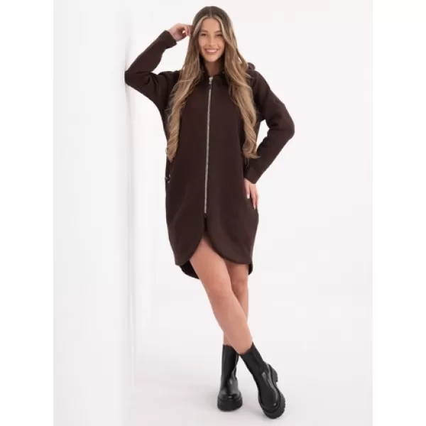  Dámská mikina RUE PARIS RV-BL-4858-1.99P DARK BROWN 