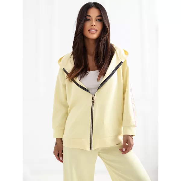  Dámská tepláková souprava RUE PARIS IT-KMPL-21782.91 BRIGHT YELLOW 