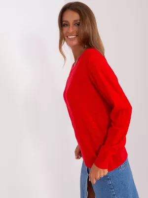 Dámský svetr WOOL FASHION ITALIA AT-SW-2231A.00P RED