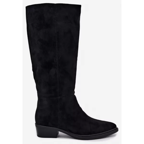  Dámské kozačky BOTO 6502-1 BLACK SUEDE 