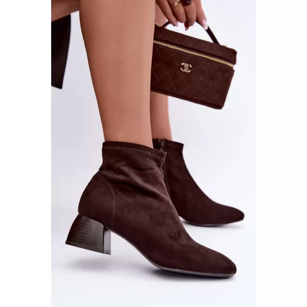 Dámské kotníkové boty BOTO D-338 CHOCOLATE SUEDE 