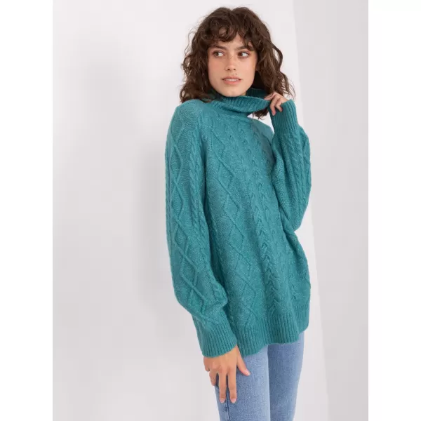  Dámský svetr WOOL FASHION ITALIA AT-SW-2355-2.12P TURQUOISE 