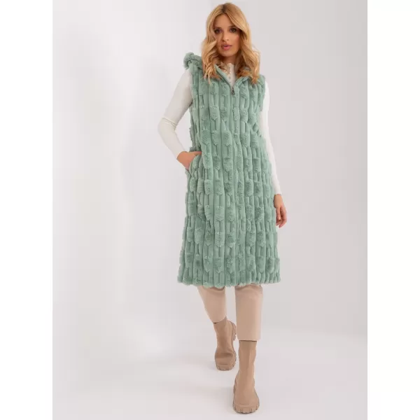  Dámská vesta WOOL FASHION ITALIA AT-KZ-2368-1.07 PISTACHIO 