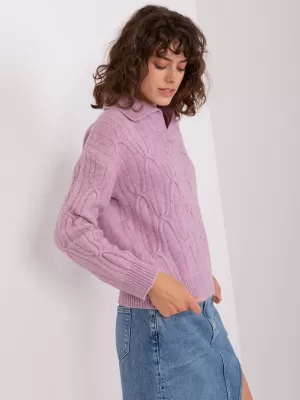 Dámský svetr WOOL FASHION ITALIA AT-SW-2349-2.96 BRIGHT PURPLE