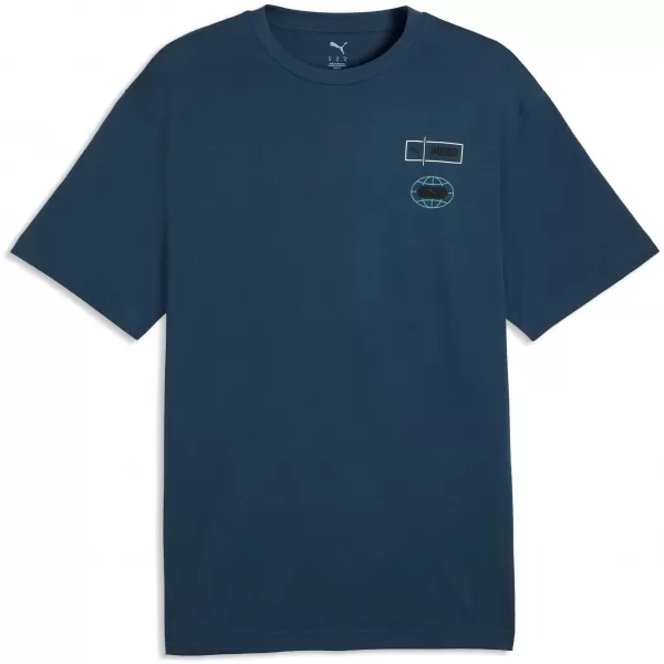  Pánské triko PUMA GRAPHICS RELAXED STACKED TEE 69436836 MIDNIGHT PETROL 