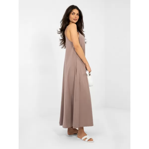  Dámské šaty RUE PARIS RV-SK-A1088.29 DARK BEIGE 