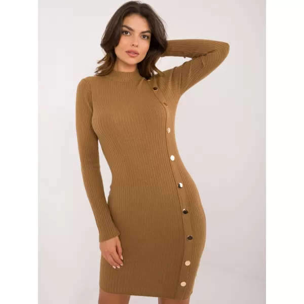  Dámské šaty WOOL FASHION ITALIA AT-SK-2345-2.34 LIGHT BROWN 