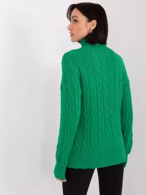 Dámský svetr WOOL FASHION ITALIA AT-SW-2348.95 GREEN