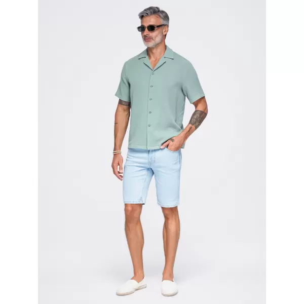  Pánská košile OMBRE OM-SHSS-0223 PASTEL GREEN 