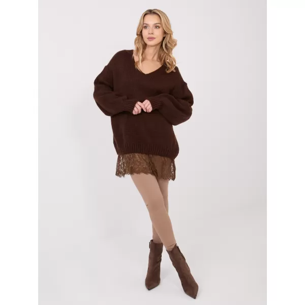  Dámský svetr FACTORY PRICE IN-SW-33681.05P DARK BROWN 
