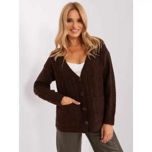  Dámský svetr WOOL FASHION ITALIA AT-SW-2358.31 DARK BROWN 