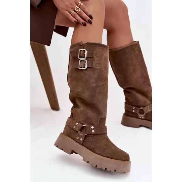  Dámské kozačky BIG STAR SHOES OO274A182 BEIGE 