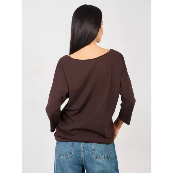  Dámské triko RUE PARIS RV-BZ-A1091.16 DARK BROWN 