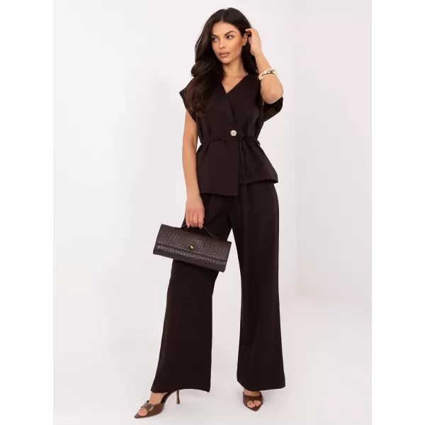  Dámský komplet RUE PARIS IT-KMPL-21029.96 DARK BROWN 