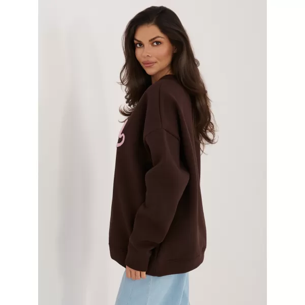  Dámská mikina RUE PARIS RV-BL-A1080.21P DARK BROWN 