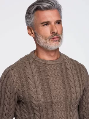 Pánský svetr OMBRE OM-SWSW-0191 BROWN