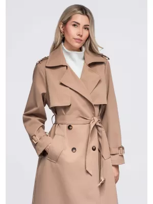 Dámský kabát OMBRE OW-CT-E0003 BEIGE