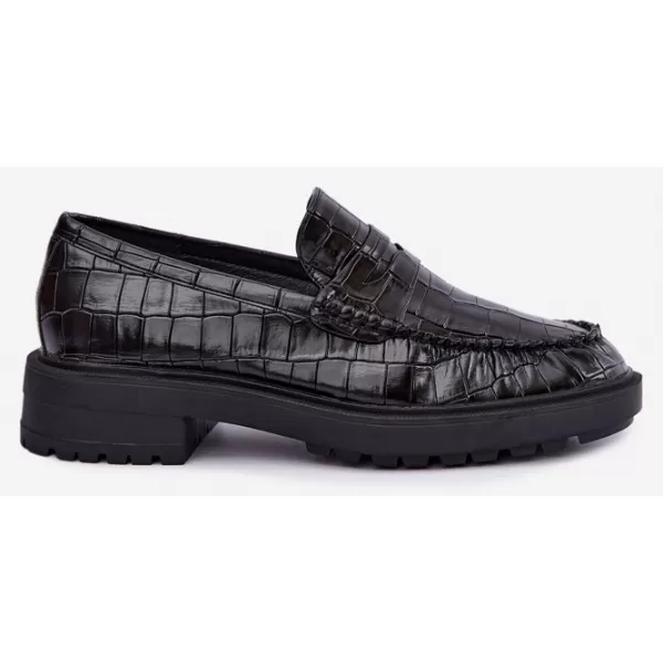  Dámské mokasíny BOTO D-243 BLACK EMBOSSED 