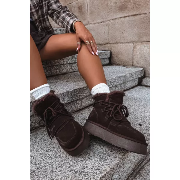  Dámské sněhule BIG STAR SHOES UU274316 BROWN/BEIGE SHADOWS 
