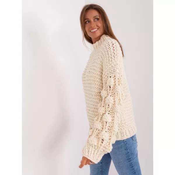  Dámský svetr WOOL FASHION ITALIA AT-SW-2382.97P LIGHT BEIGE 