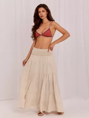 Dámská sukně ITALY MODA IT-SD-FL9357MSL.52 LIGHT BEIGE