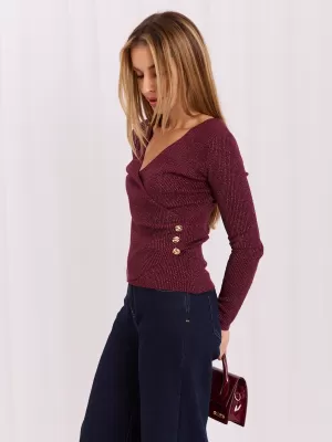 Dámský svetr ITALY MODA IR-SW-JK8688.79 BURGUNDY