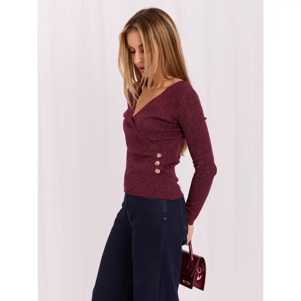 Dámský svetr ITALY MODA IR-SW-JK8688.79 BURGUNDY 