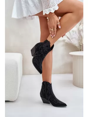Dámské boty na podpatku BOTO 9676A BLACK