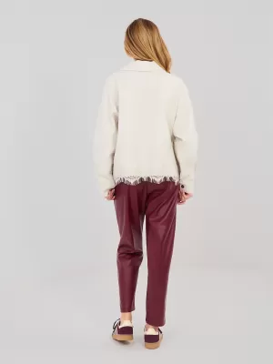 Dámské kalhoty RUE PARIS IT-SP-FL8576.06P DARK RED