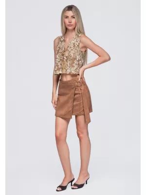 Dámská sukně OMBRE OW-GL-E0023 CAMEL