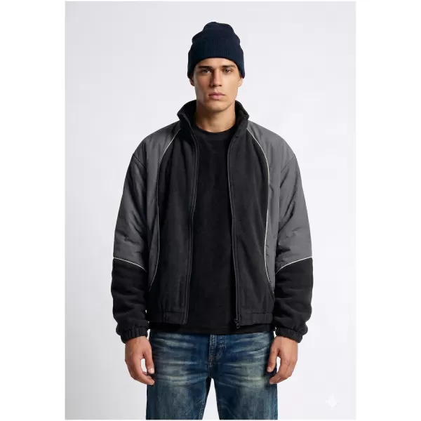  Pánská tepláková bunda URBAN CLASSICS TB8602-07652 BLACK/MAGNET 