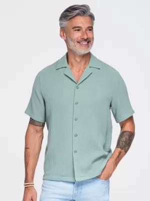 Pánská košile OMBRE OM-SHSS-0223 PASTEL GREEN