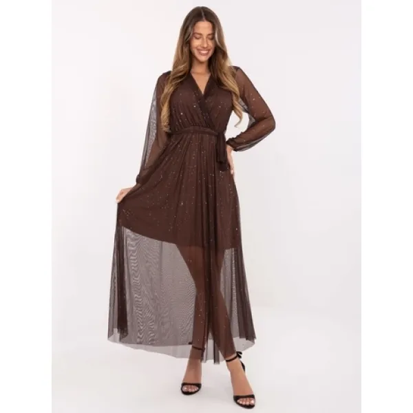  Dámské šaty ITALY MODA IT-SK-21808.01 BROWN 