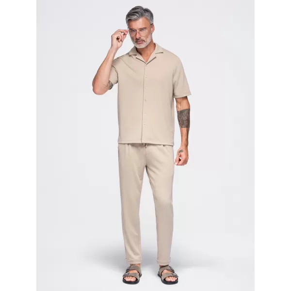  Pánská košile OMBRE OM-SHCS-0220 BEIGE 