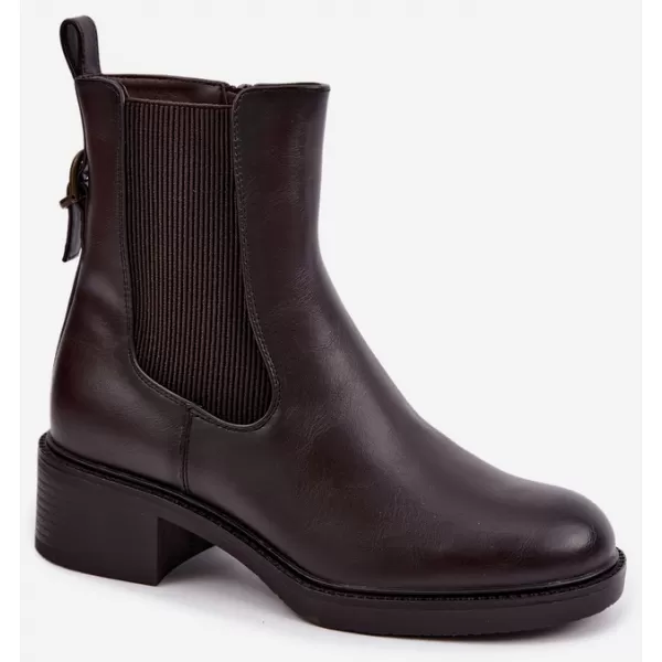  Dámské kotníkové boty SERGIO LEONE BT-04 DARK BROWN 